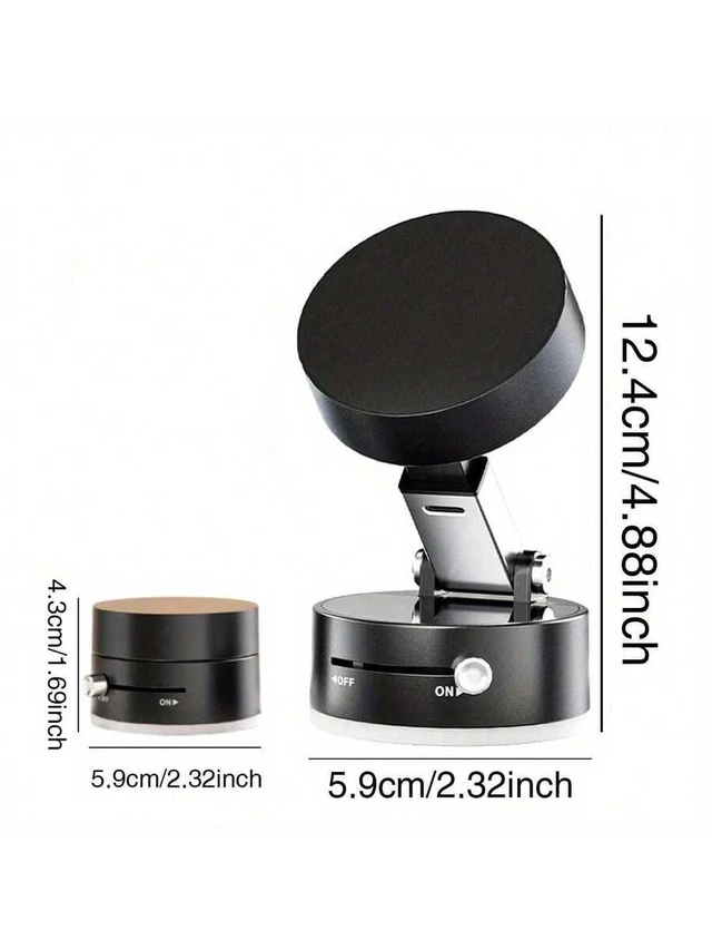 Alt view image 3 of 7 - Bks Double-Sided Vacuum Suction Cup Bracket - 360 Rotatable Foldable Strong Adsorption Non-Punching Mobile Phone Tablet Kitchen Tool Holder Compatible With iPhone Android
