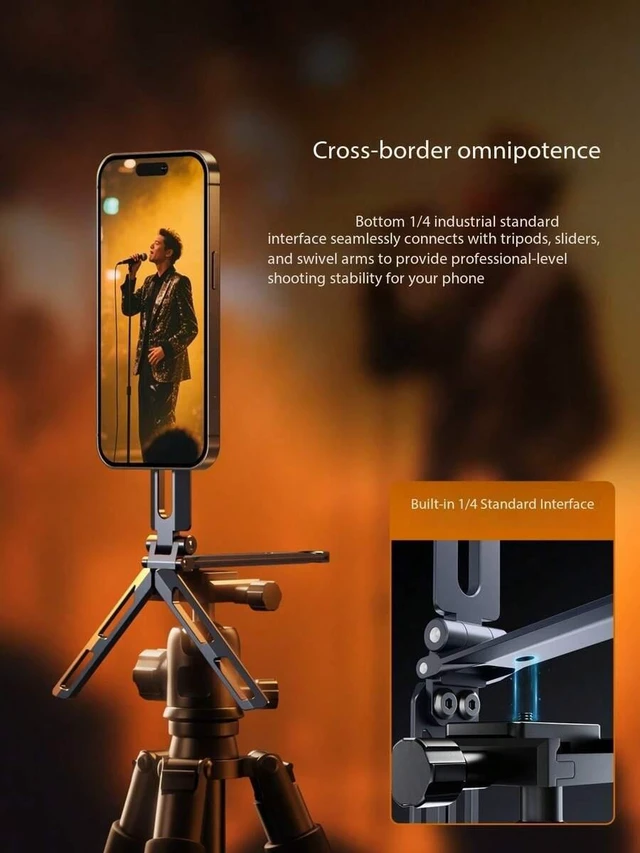 Alt view image 7 of 7 - Bks Foldable Portable Phone Tripod Stand Lightweight Universal Holder for Travel Outdoor Vlog Photography Compatible with iPhone Android