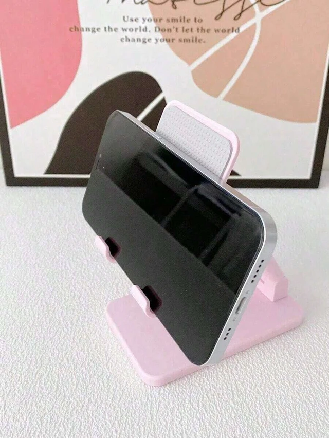 Alt view image 4 of 6 - Bks Foldable Desktop Phone Holder Stand Compatible With Android Devices Pink ABS Material Birthday