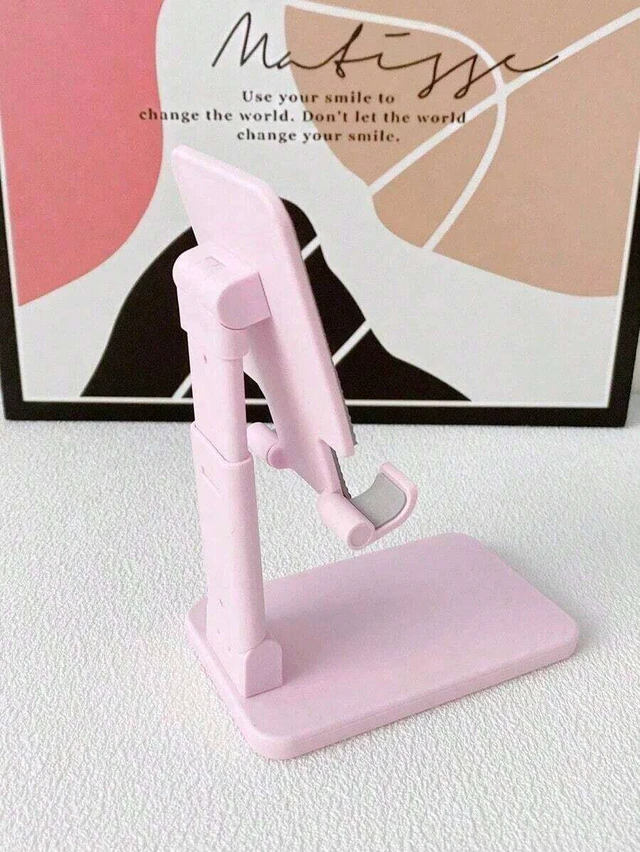 Alt view image 5 of 6 - Bks Foldable Desktop Phone Holder Stand Compatible With Android Devices Pink ABS Material Birthday