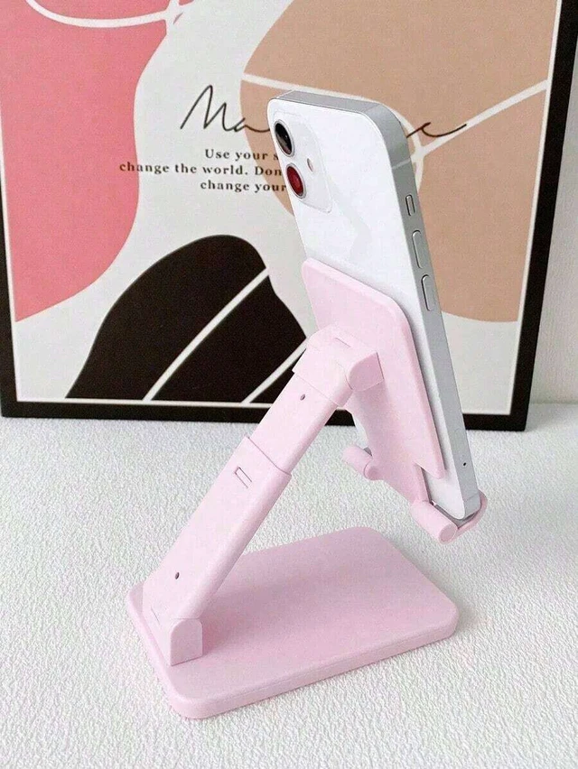 Alt view image 6 of 6 - Bks Foldable Desktop Phone Holder Stand Compatible With Android Devices Pink ABS Material Birthday