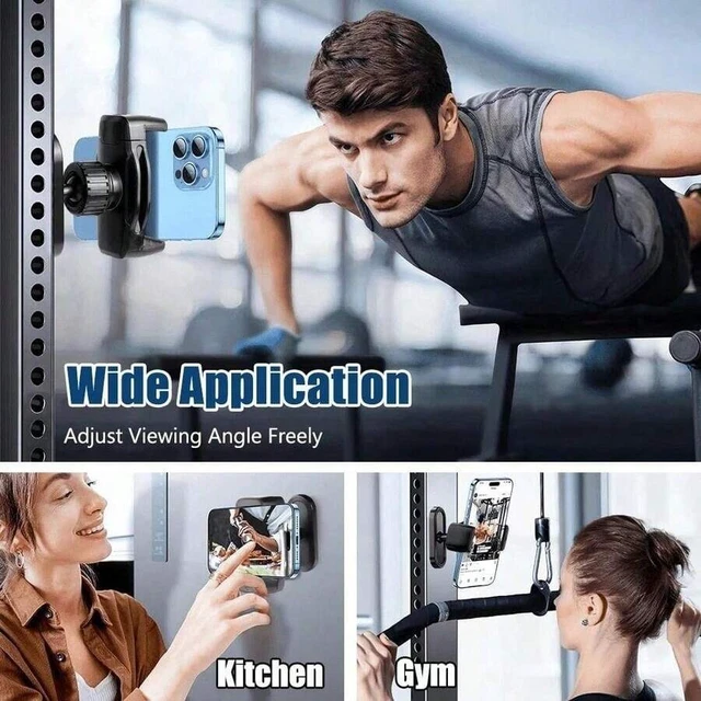 Alt view image 3 of 7 - Bks 360 Rotating Magnetic Phone Mount Gym Edition Portable Holder Secure Metal Surface Attachment Compatible With Smartphones 4.7 to 7 Inches