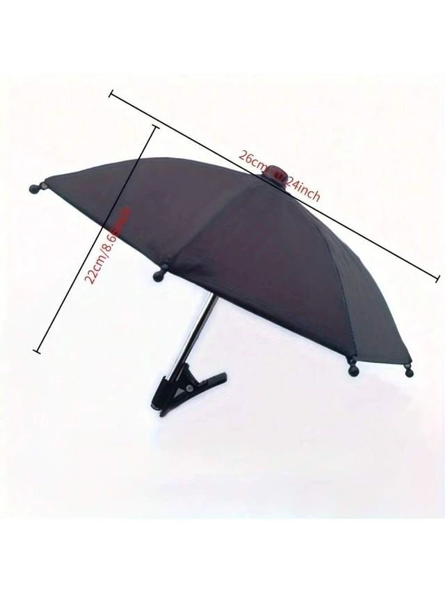 Alt view image 3 of 7 - Bks Black Phone Stand Sunscreen Umbrella Clip Portable Rainproof Sunshade Compatible With iPhone Android Outdoor Gift