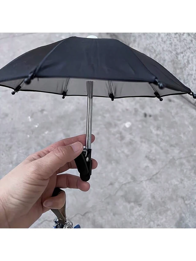 Alt view image 6 of 7 - Bks Black Phone Stand Sunscreen Umbrella Clip Portable Rainproof Sunshade Compatible With iPhone Android Outdoor Gift