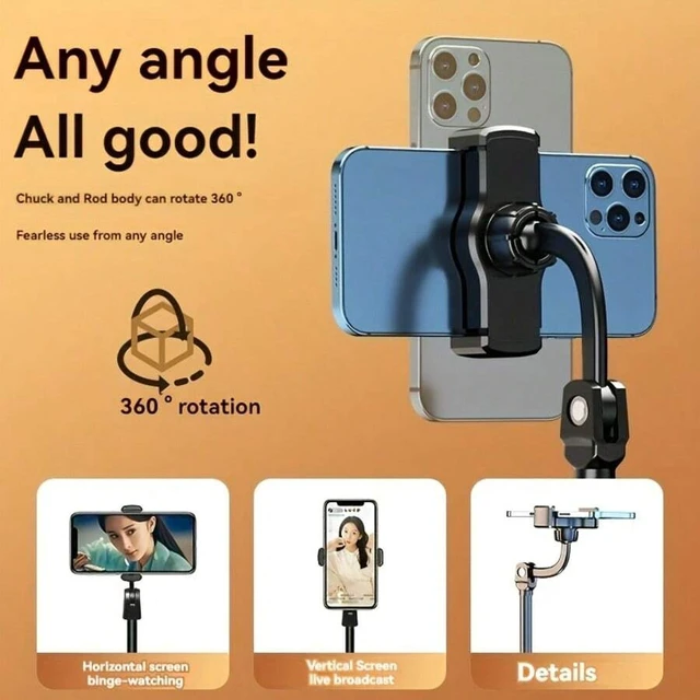 Alt view image 3 of 7 - Bks Adjustable Height Multi Angle ABS Smartphone Holder - Waterproof Tripod Base, Stable Clamping Compatible With IPhone/Android, Video Viewing, Photography, Gaming, Calling Car Phone Holder, Modern D