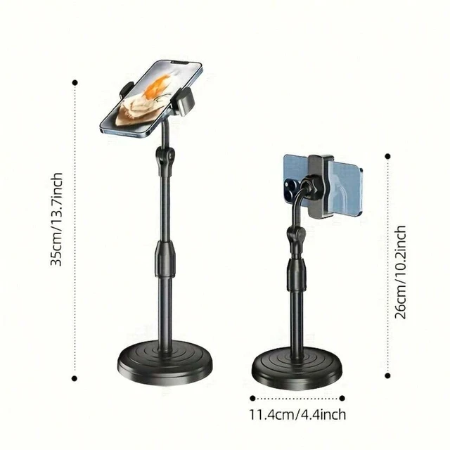 Alt view image 5 of 7 - Bks Adjustable Height Multi Angle ABS Smartphone Holder - Waterproof Tripod Base, Stable Clamping Compatible With IPhone/Android, Video Viewing, Photography, Gaming, Calling Car Phone Holder, Modern D