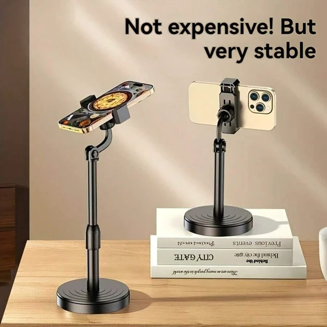 Alt view image 7 of 7 - Bks Adjustable Height Multi Angle ABS Smartphone Holder - Waterproof Tripod Base, Stable Clamping Compatible With IPhone/Android, Video Viewing, Photography, Gaming, Calling Car Phone Holder, Modern D