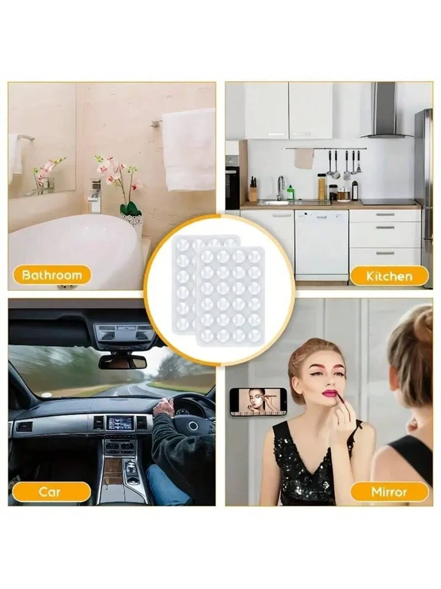 Alt view image 5 of 7 - Bks 5pcs Silicone Grip Phone Handle With 24 Mini Suction Cups Sticky Holder For Selfie Video Shower Wall Mount Compatible iPhone Android