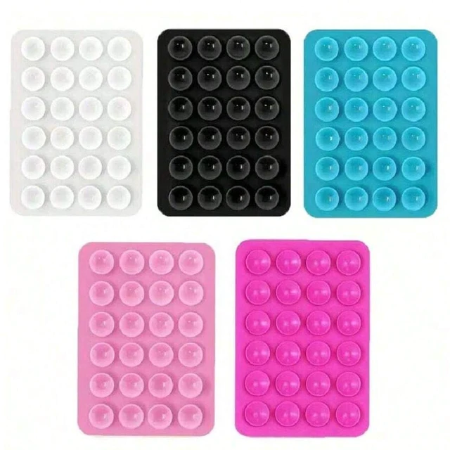 Alt view image 7 of 7 - Bks 5pcs Silicone Grip Phone Handle With 24 Mini Suction Cups Sticky Holder For Selfie Video Shower Wall Mount Compatible iPhone Android