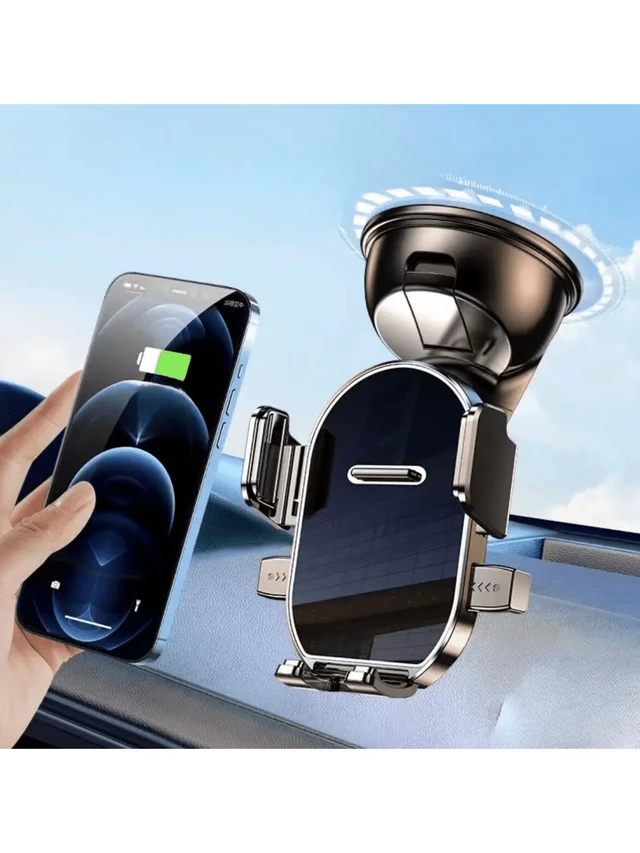 Alt view image 3 of 7 - Bks 360 Adjustable Suction Cup Car Phone Holder, Landscape Portrait Dashboard Navigation Mount, Compact Stylish Design, Universal Auto-Lock Anti-Shake Stand