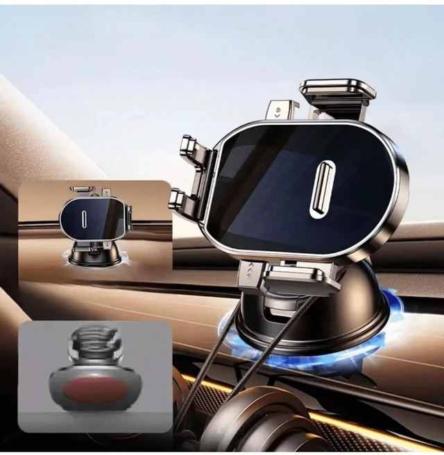 Alt view image 5 of 7 - Bks 360 Adjustable Suction Cup Car Phone Holder, Landscape Portrait Dashboard Navigation Mount, Compact Stylish Design, Universal Auto-Lock Anti-Shake Stand