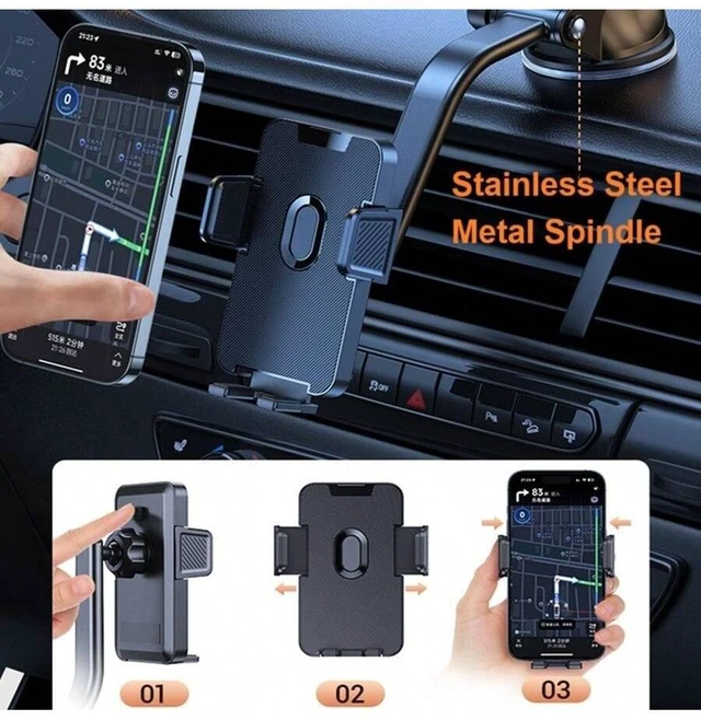 Alt view image 4 of 7 - Bks Universal Car Phone Holder Mount, Dashboard Dash Mobile Stand for iPhone Android Smartphones Gift