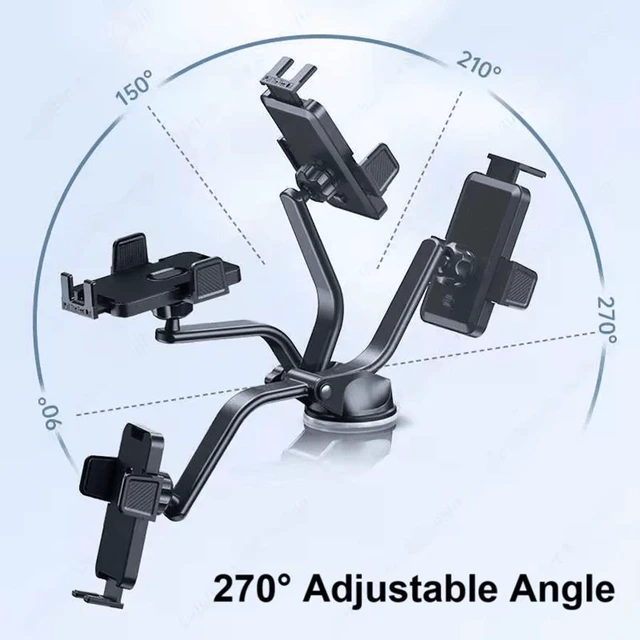 Alt view image 6 of 7 - Bks Universal Car Phone Holder Mount, Dashboard Dash Mobile Stand for iPhone Android Smartphones Gift