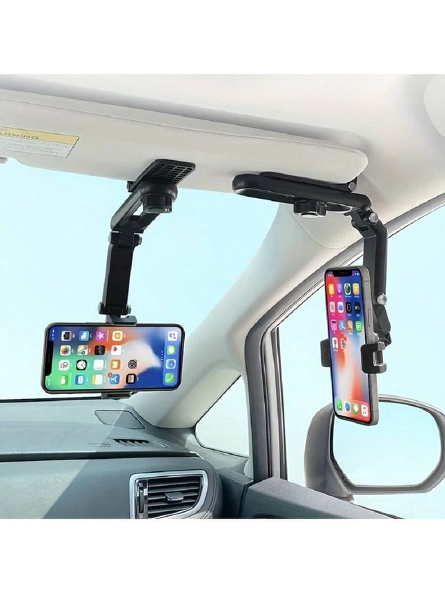 Alt view image 2 of 7 - Bks Rotating 1080° Sun Visor Phone Holder - Universal Car Mount, Adjustable Angle Secure Grip Stand For Hands-Free Navigation