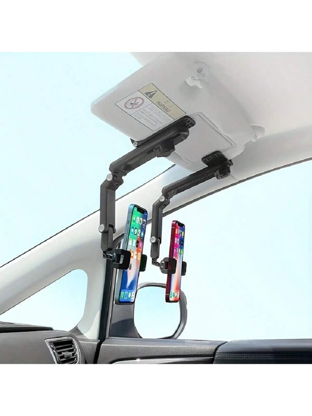 Alt view image 5 of 7 - Bks Rotating 1080° Sun Visor Phone Holder - Universal Car Mount, Adjustable Angle Secure Grip Stand For Hands-Free Navigation