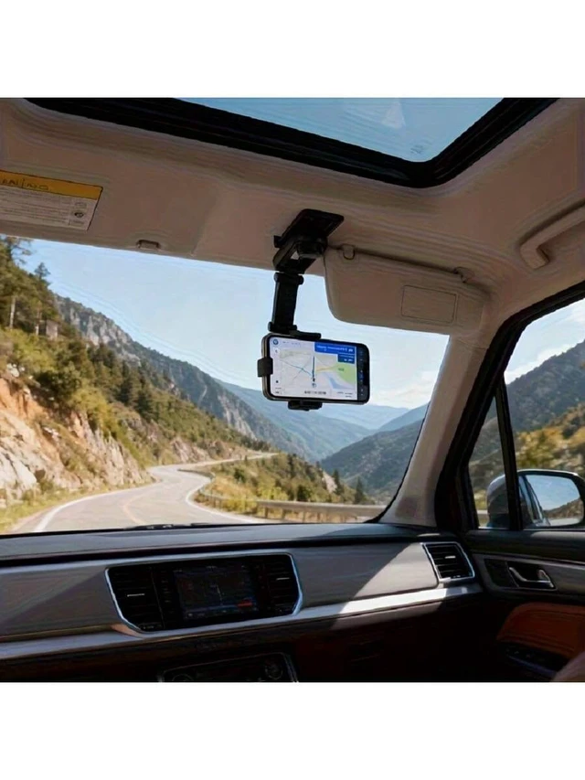 Alt view image 6 of 7 - Bks Rotating 1080° Sun Visor Phone Holder - Universal Car Mount, Adjustable Angle Secure Grip Stand For Hands-Free Navigation