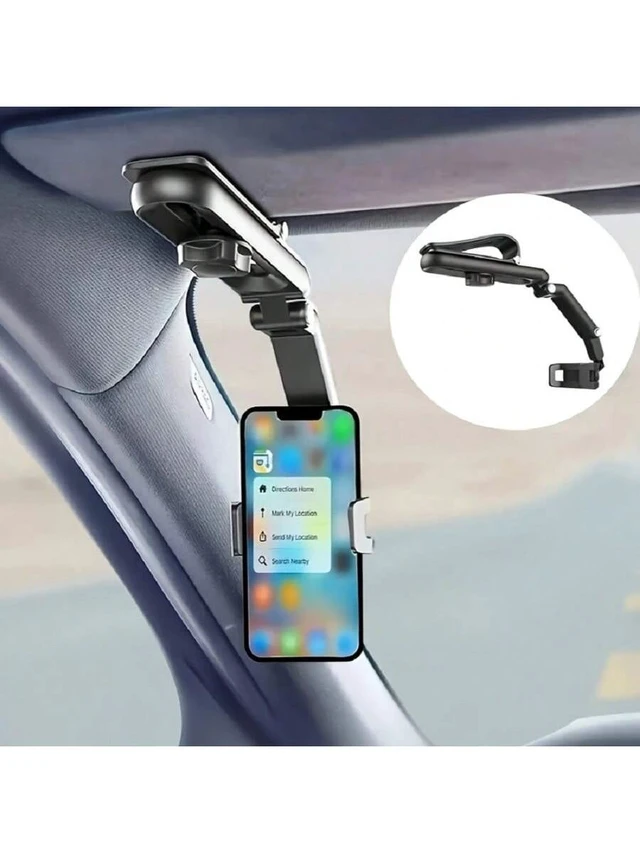 Alt view image 7 of 7 - Bks Rotating 1080° Sun Visor Phone Holder - Universal Car Mount, Adjustable Angle Secure Grip Stand For Hands-Free Navigation