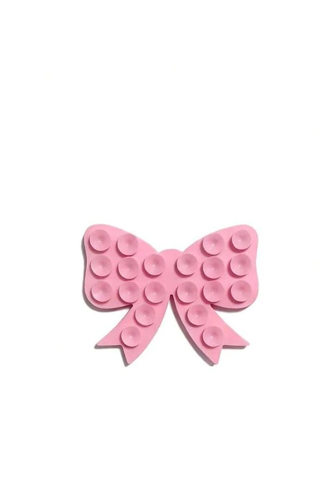 Main image of Bks Silicone Suction Phone Case Mount Bow Shape Strong Grip Washable Non-Slip Mobile Holder Sticker Car Wall Stand Slim Lightweight