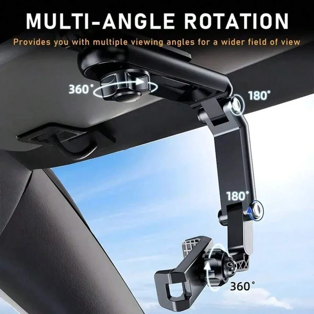 Alt view image 3 of 6 - Bks Car Phone Holder Mount, 360° Rotatable & Foldable Clip, Multi-Axis Adjustable Stand With Non-Slip Grip, Universal Dashboard Cell Phone Stand