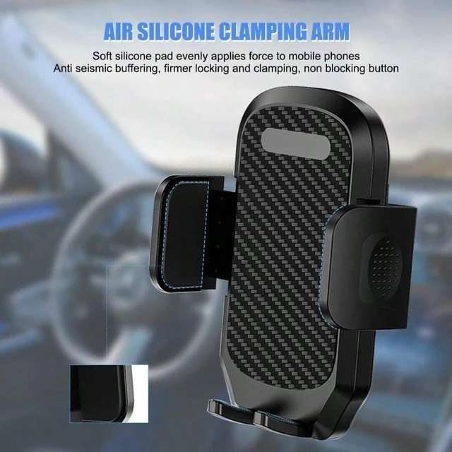 Alt view image 3 of 6 - Bks Car Phone Holder Vent Mount Shockproof Universal Sedan Truck SUV with Metal Hook Clip 360