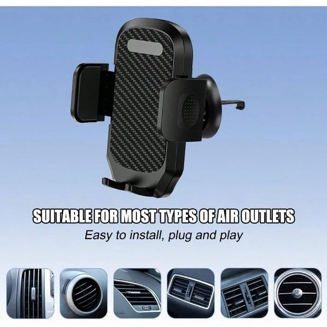 Alt view image 5 of 6 - Bks Car Phone Holder Vent Mount Shockproof Universal Sedan Truck SUV with Metal Hook Clip 360