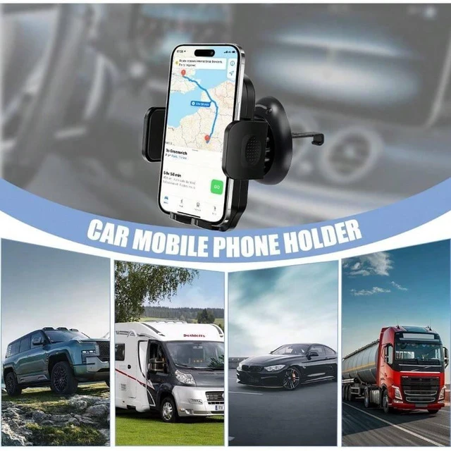 Alt view image 6 of 6 - Bks Car Phone Holder Vent Mount Shockproof Universal Sedan Truck SUV with Metal Hook Clip 360