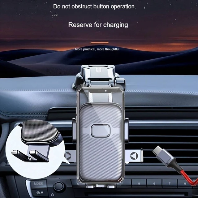 Alt view image 6 of 7 - Bks Car Phone Stand Upgraded Hands-Free Dashboard Holder Compatible With iPhone Android Rotatable