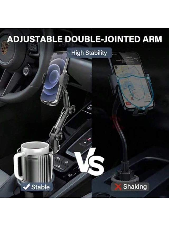 Alt view image 3 of 7 - Bks Universal Cup Holder Phone Mount with 360 Rotation Expandable Stand for All Mobile Phones and Cars