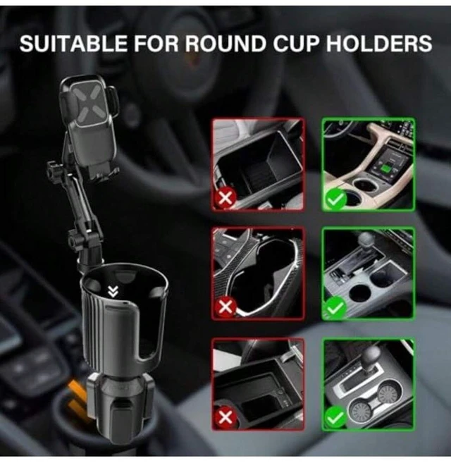 Alt view image 6 of 7 - Bks Universal Cup Holder Phone Mount with 360 Rotation Expandable Stand for All Mobile Phones and Cars