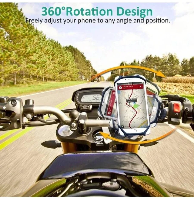 Alt view image 5 of 7 - Bks Bike Phone Mount 360 Rotation Universal Silicone Holder Compatible iPhone Android Cell