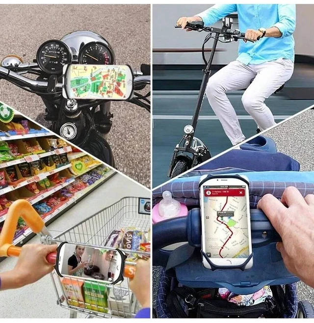 Alt view image 6 of 7 - Bks Bike Phone Mount 360 Rotation Universal Silicone Holder Compatible iPhone Android Cell
