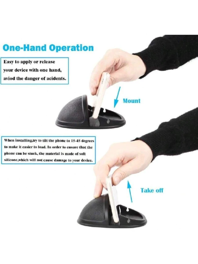 Alt view image 3 of 3 - Bks Oleksil Car Cell Phone Holder Dashboard Mount Anti-Slip Silicone Pad Compatible With iPhone Samsung Android Smartphones Tablets