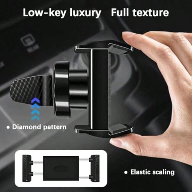 Alt view image 4 of 7 - Bks Adjustable Carbon Fiber Car Vent Phone Holder 360 Rotation Universal Smartphone Mount Stable Hands-Free Automotive Interior Cradle