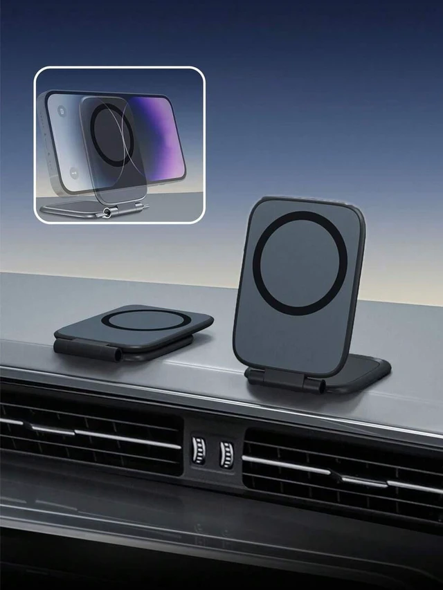 Alt view image 2 of 7 - Bks Magnetic Car Phone Holder Ultra-Thin Portable Stand Landscape Portrait Adjustable Multifunctional Navigation Mount Seconds Adsorption