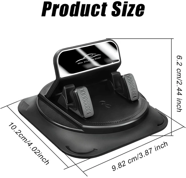 Main image of Bks 360° Rotatable Car Phone Holder, Dashboard Suction Cup Mount, Adjustable Vertical & Horizontal Stand for iPhone Smartphones Fitness Equipment