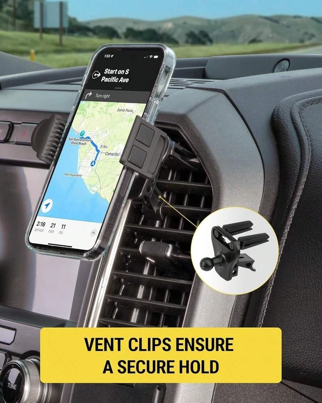 Alt view image 4 of 7 - Bks Vent Phone Mount For Car 360 Adjustable Cellphone Stand Hands-Free Holder Compatible With IPhone 16/15/14/13/12 Series Up To 3.5 Inches