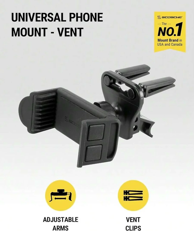 Alt view image 6 of 7 - Bks Vent Phone Mount For Car 360 Adjustable Cellphone Stand Hands-Free Holder Compatible With IPhone 16/15/14/13/12 Series Up To 3.5 Inches
