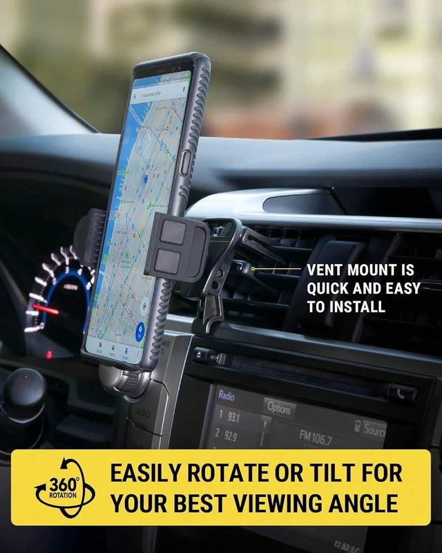 Alt view image 7 of 7 - Bks Vent Phone Mount For Car 360 Adjustable Cellphone Stand Hands-Free Holder Compatible With IPhone 16/15/14/13/12 Series Up To 3.5 Inches