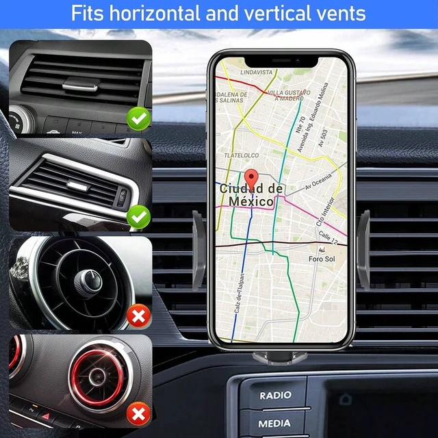 Alt view image 6 of 7 - Bks Universal Car Phone Holder Dashboard Windshield Vent Mount Adjustable Angles Carbon Fiber Black for iPhone Android