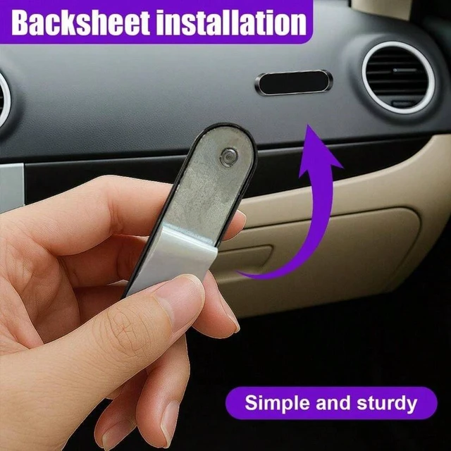Alt view image 4 of 5 - Bks Magnetic Phone Car Mount Flat Stick On Dashboard Cell Phone Stand With Metal Plate Universal Automobile Cradle Compatible With All Smartphones Tablets Black
