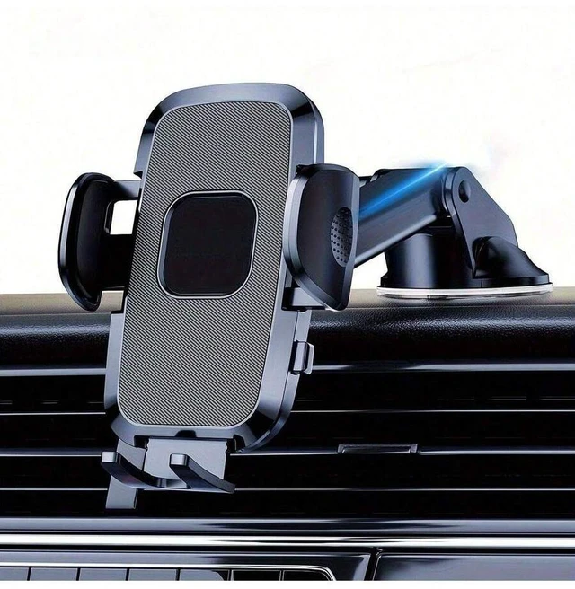 Main image of Bks 360 Degree Universal Car Phone Mount Holder, Strong Suction Cup Windshield Vent Dashboard Stand Compatible With iPhone Android Smartphones GPS Navigation