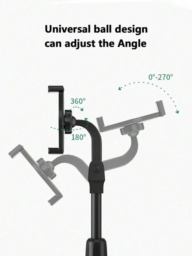 Alt view image 5 of 7 - Bks Round Disc Floor-Standing Adjustable Phone Holder, Multifunctional Rotating Desktop Stand, Height Adjustment for TV Viewing