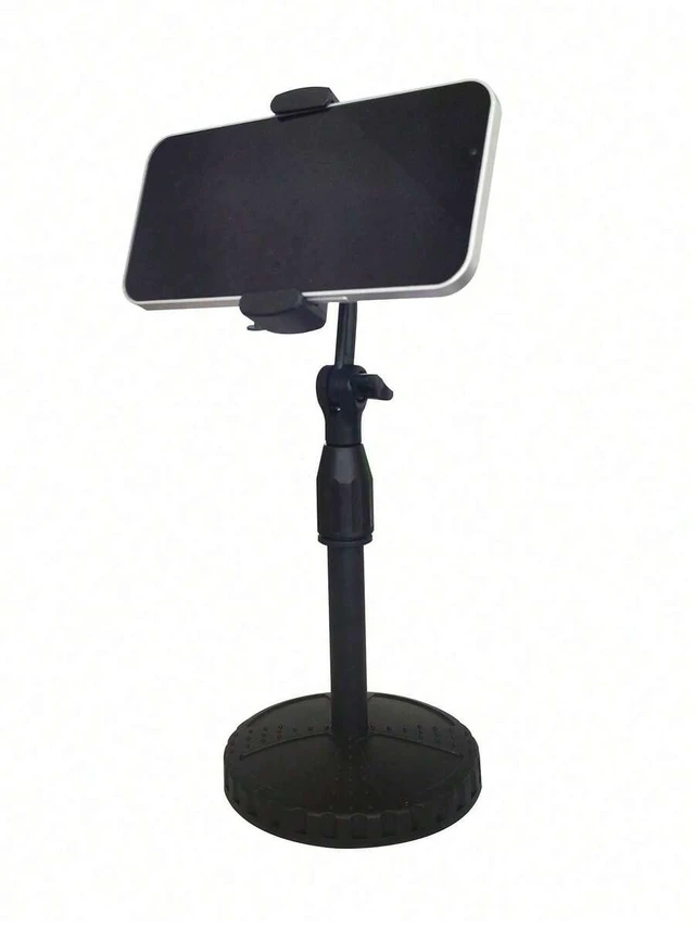 Alt view image 6 of 7 - Bks Round Disc Floor-Standing Adjustable Phone Holder, Multifunctional Rotating Desktop Stand, Height Adjustment for TV Viewing