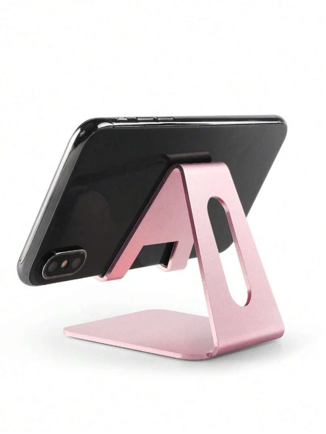 Alt view image 3 of 6 - Bks Pink Aluminum Alloy Slouchy Desktop Phone Stand Holder Compatible with iPhone Android Tablet Gift