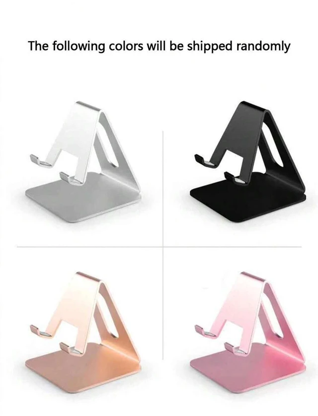 Alt view image 5 of 6 - Bks Pink Aluminum Alloy Slouchy Desktop Phone Stand Holder Compatible with iPhone Android Tablet Gift