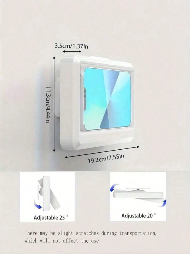 Alt view image 2 of 6 - Bks Waterproof Shower Phone Holder With 360 Rotation Touchscreen Mount for iPhone Android Bathroom Kitchen Wall Stand