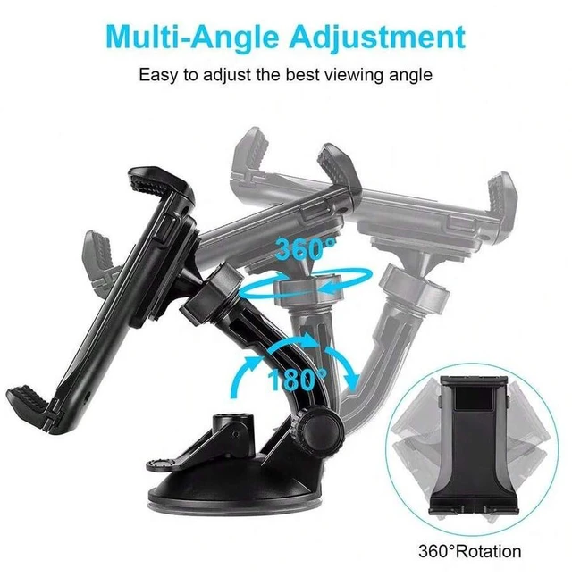 Alt view image 4 of 7 - Bks Universal Car Tablet Mount Holder Windshield Dashboard For 4-12 Inch Phone iPad GPS Compatible With IPhone Android