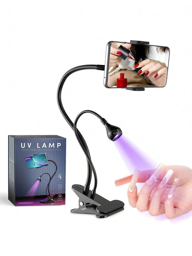 Main image of Bks 5W UV Nail Lamp with Phone Stand 395nm LED Curing Light 4 Gears 360° Gooseneck USB Powered for Gel Polish