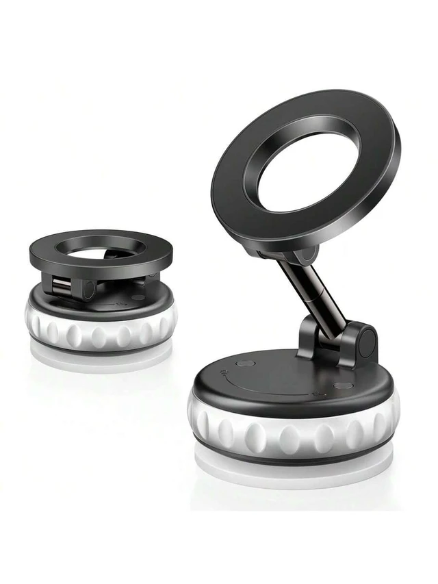 Alt view image 2 of 7 - Bks 360 Rotating Magnetic Phone Holder Foldable Retractable ABS Car Shower Travel Gym Mirror Stand