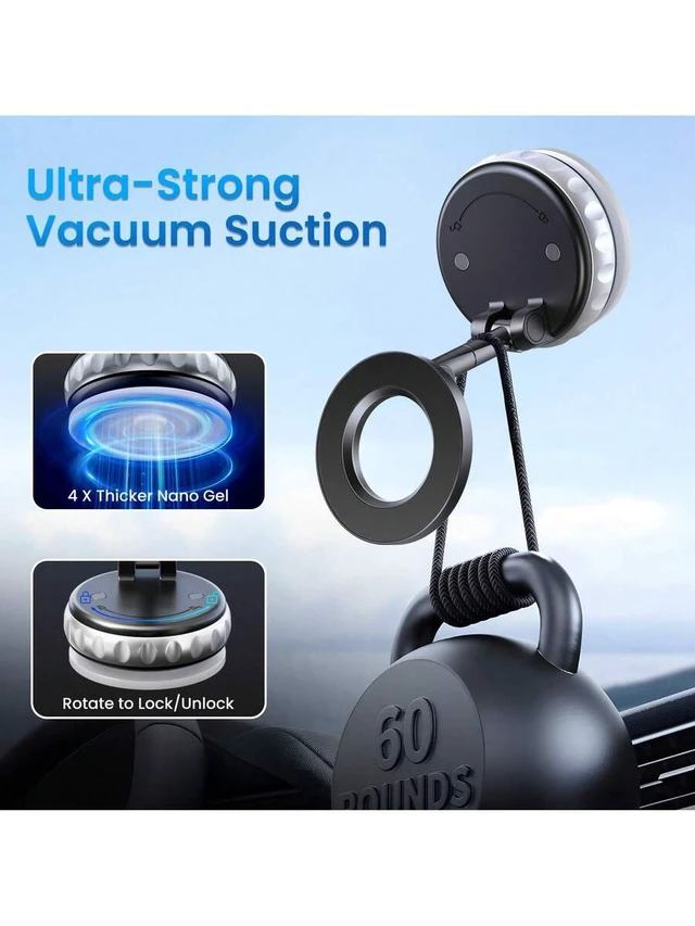 Alt view image 4 of 7 - Bks 360 Rotating Magnetic Phone Holder Foldable Retractable ABS Car Shower Travel Gym Mirror Stand